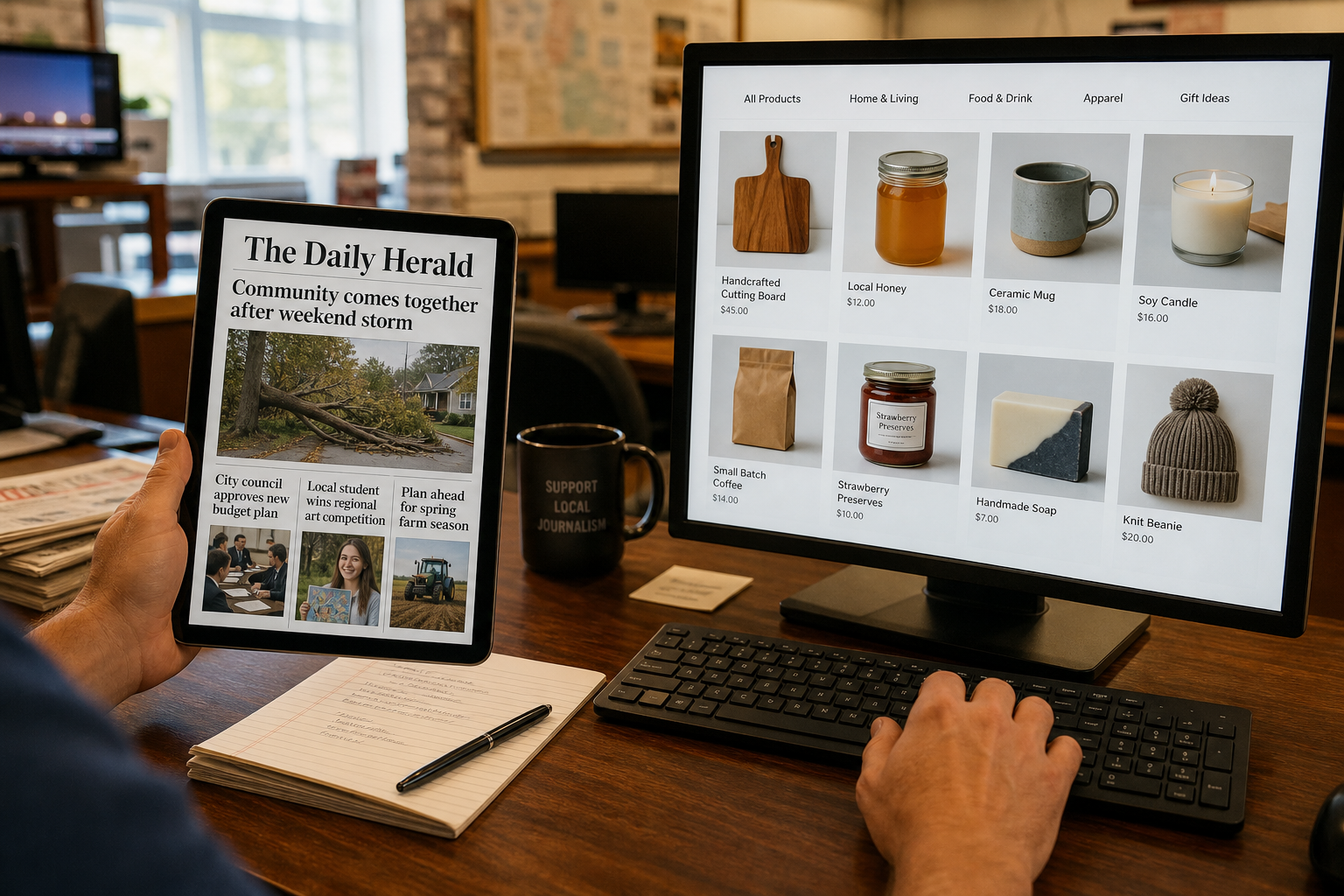 Why some local media groups are experimenting with commerce under the same roof
